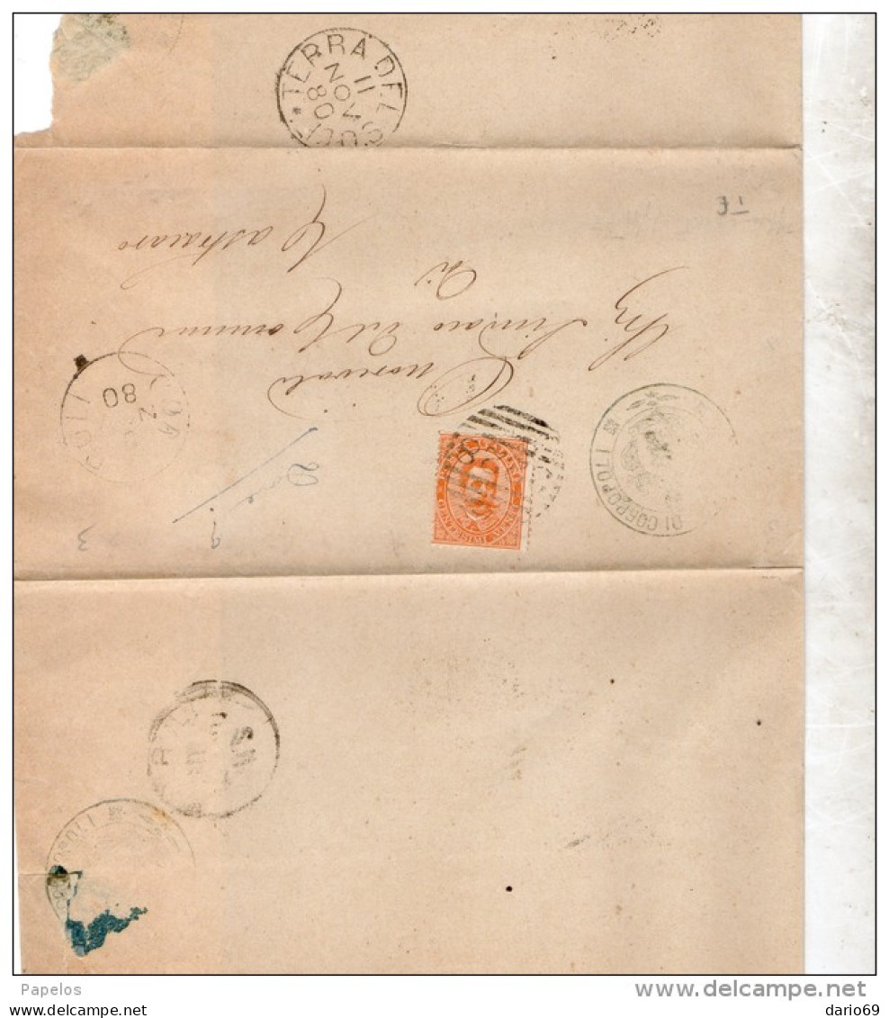 1880  LETTERA CON ANNULLO CORPOPOLI TERAMO - Storia Postale