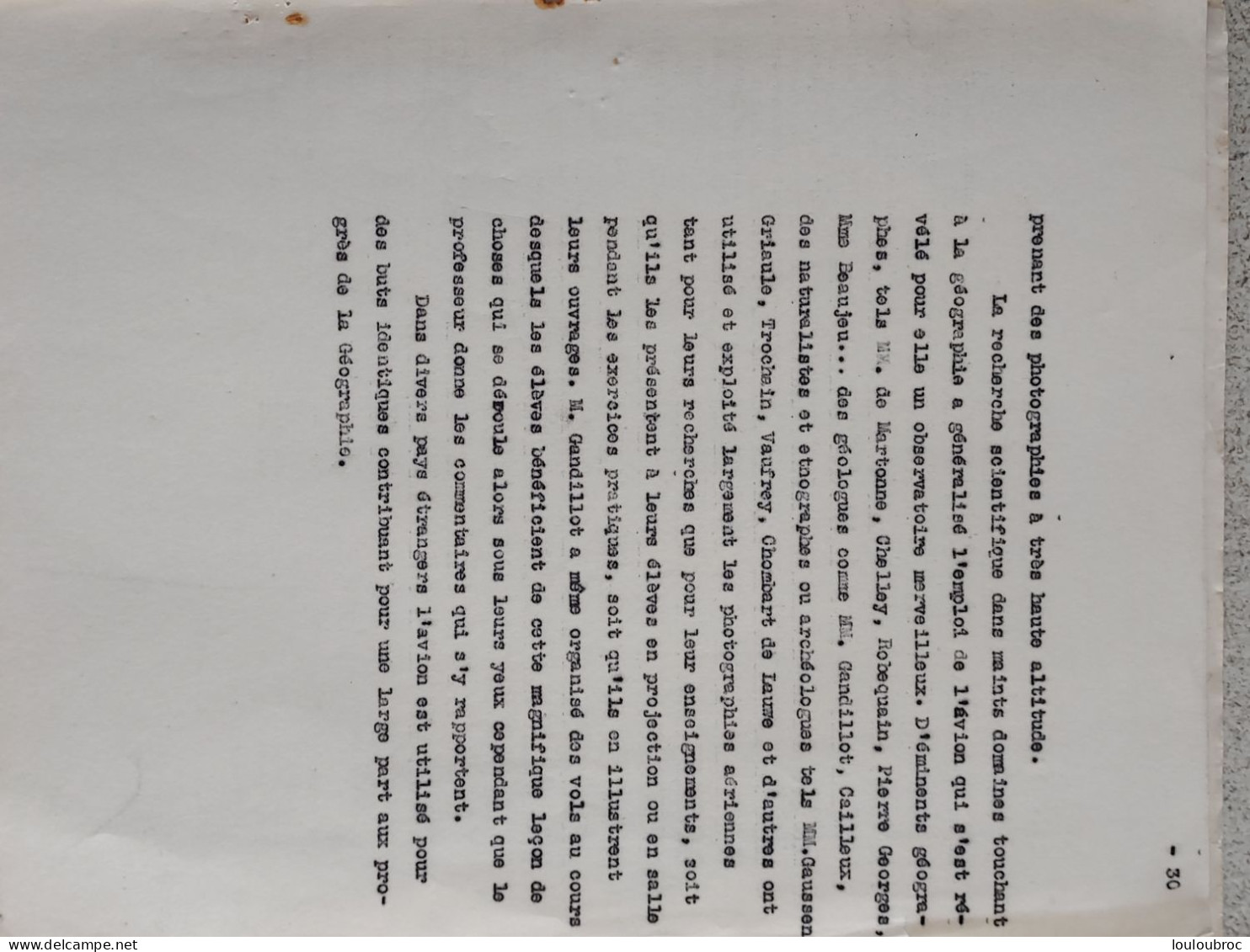 GEOGRAPHIE AERIENNE LIVRET DE 30 PAGES DE MAX DEVE COLONEL DE L'ARMEE DE L'AIR ET EQUIPAGE COUZINET 33 PARIS-NOUMEA 1932 - Vliegtuig