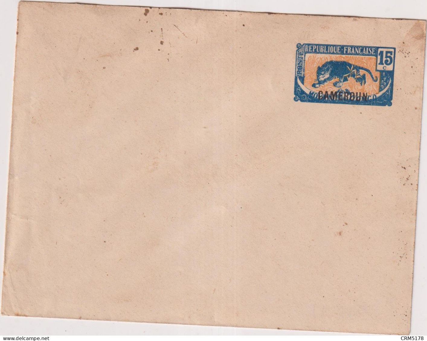 TP ENTIER 15 CTS BLEU & JAUNE-CAMEROUN- S/ ENVELOPPE NEUVE-1921 - Lettres & Documents