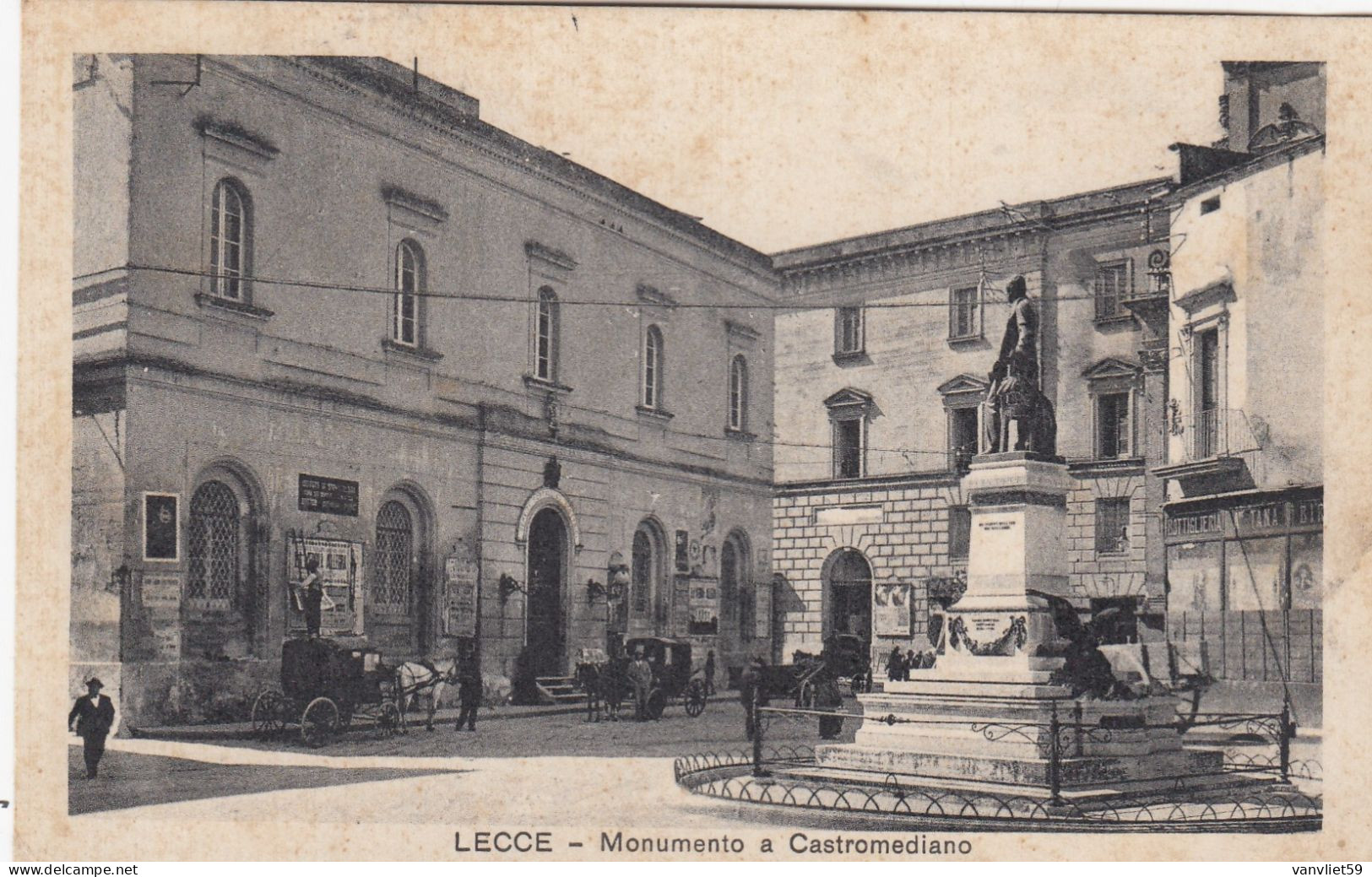 LECCE-MONUMENTO A CASTROMEDIANO- CARTOLINA VIAGGIATA  IL 7-6-1935 - Lecce