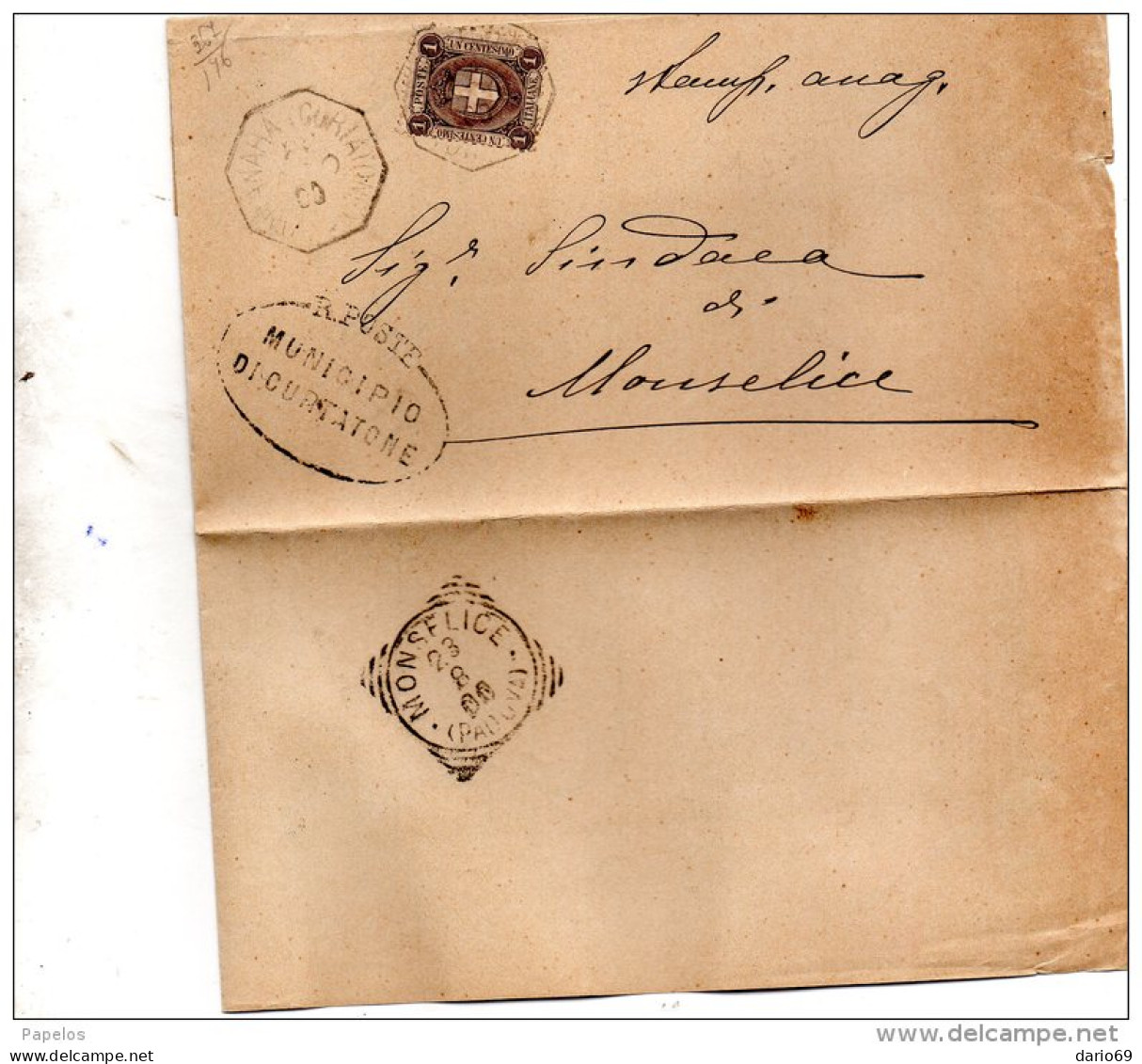 1900 LETTERA CON ANNULLO DI CURTATONE MANTOVA + MONSELICE - Marcophilia