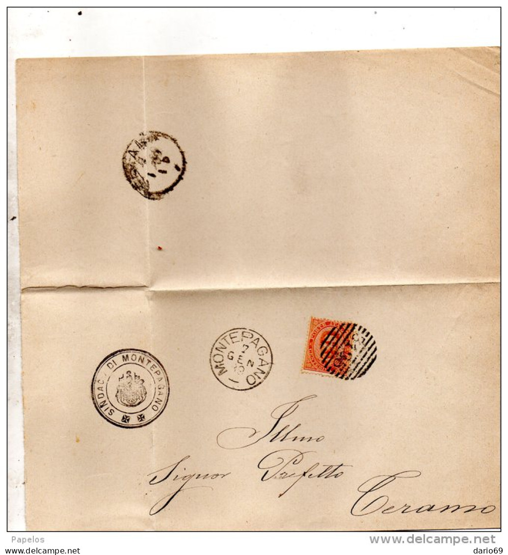 1888   LETTERA CON ANNULLO ALANNO MONTEPAGANO TERAMO - Storia Postale