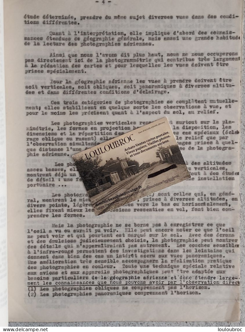 GEOGRAPHIE ET AVIATION PRESENTE PAR MAX DEVE  1945 CONGRES NATIONAL AVIATION FRANCAISE 8 PAGES - Avión