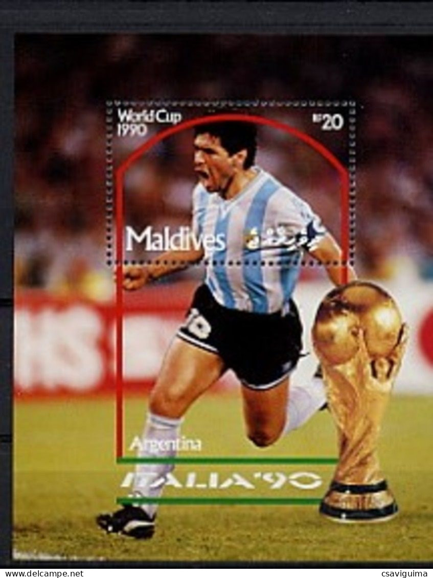 Maldives - 1990 - World Cup Italy: Maradona, Argentina - Yv Bf 183 - 1990 – Italy