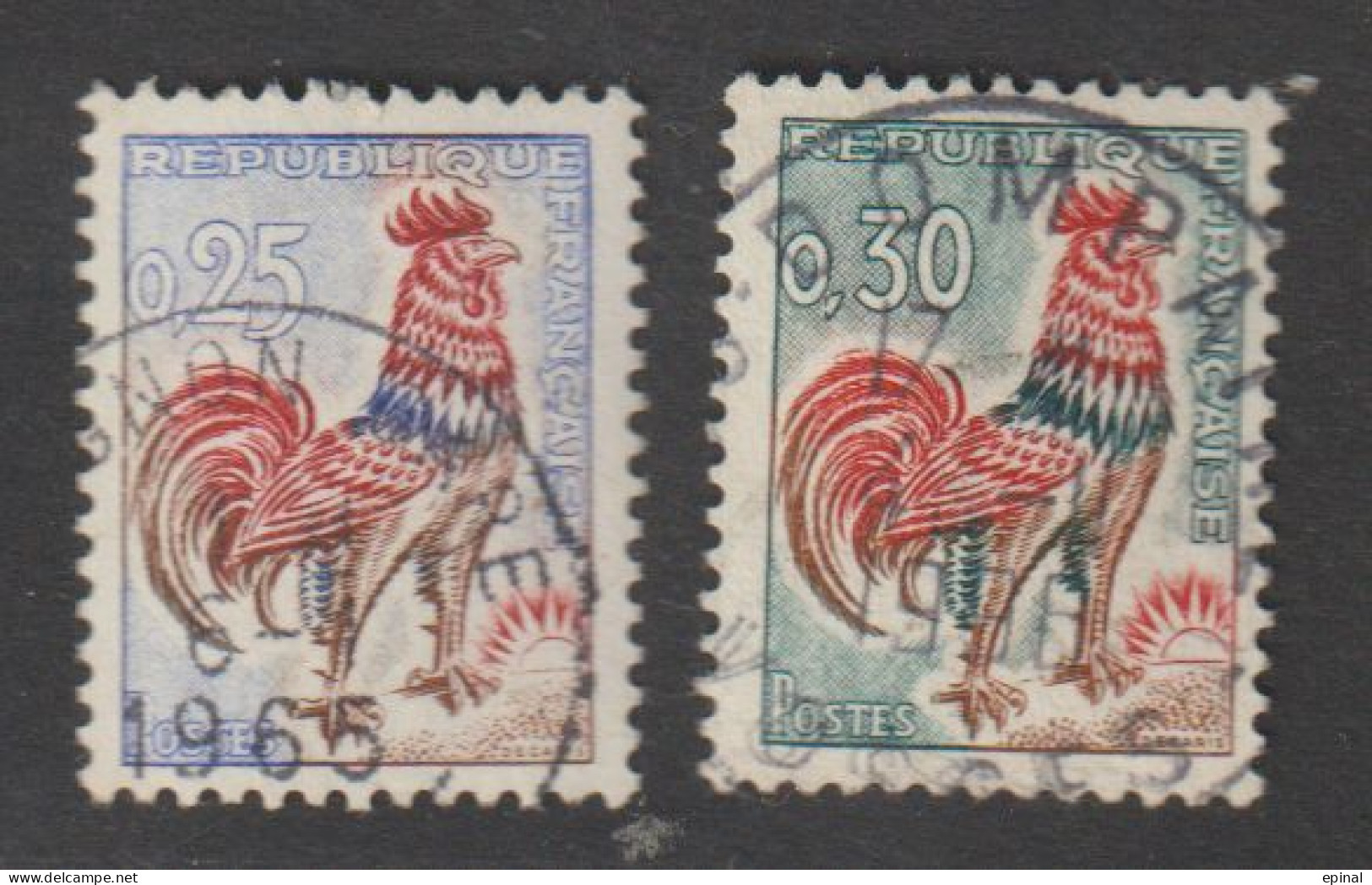 FRANCE : N° 1331 Et 1331A Oblitérés (Type Coq De Decaris) - PRIX FIXE - - 1962-1965 Cock Of Decaris