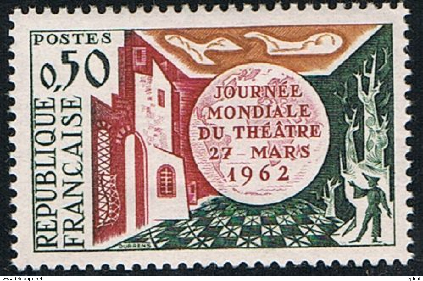 FRANCE : N° 1334 ** (Journée Mondiale Du Théâtre) - PRIX FIXE - - Unused Stamps