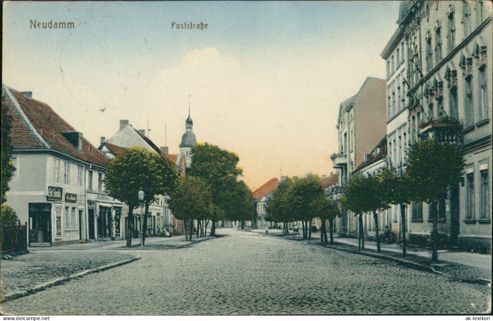 Postcard Neudamm (Neumark) Dębno Poststraße Myśliborski (Kreis Soldin)  1934 - Pommern