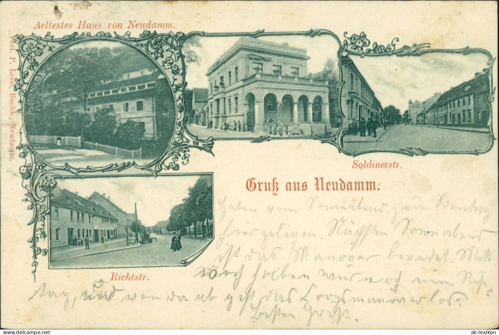 Postcard Neudamm (Neumark) Dębno   Richtstraße Myśliborski (Kreis Soldin)  1899 - Pommern