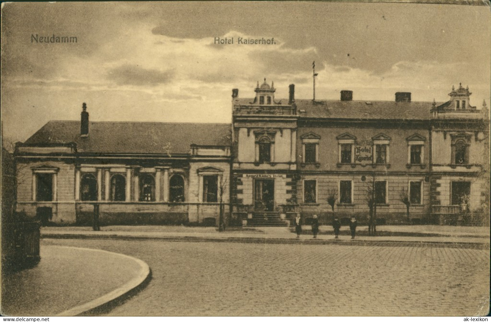 Postcard Neudamm (Neumark) Dębno Hotel Kaiserhof Myśliborski (Kr Soldin)  1917 - Pommern