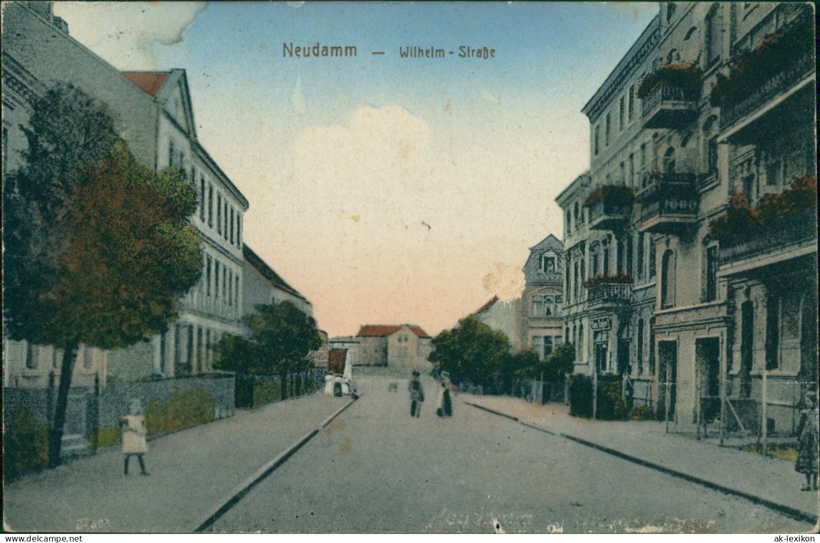 Postcard Neudamm (Neumark) Dębno Wilhelmstraße Myśliborski (Kreis Soldin)  1917 - Pommern