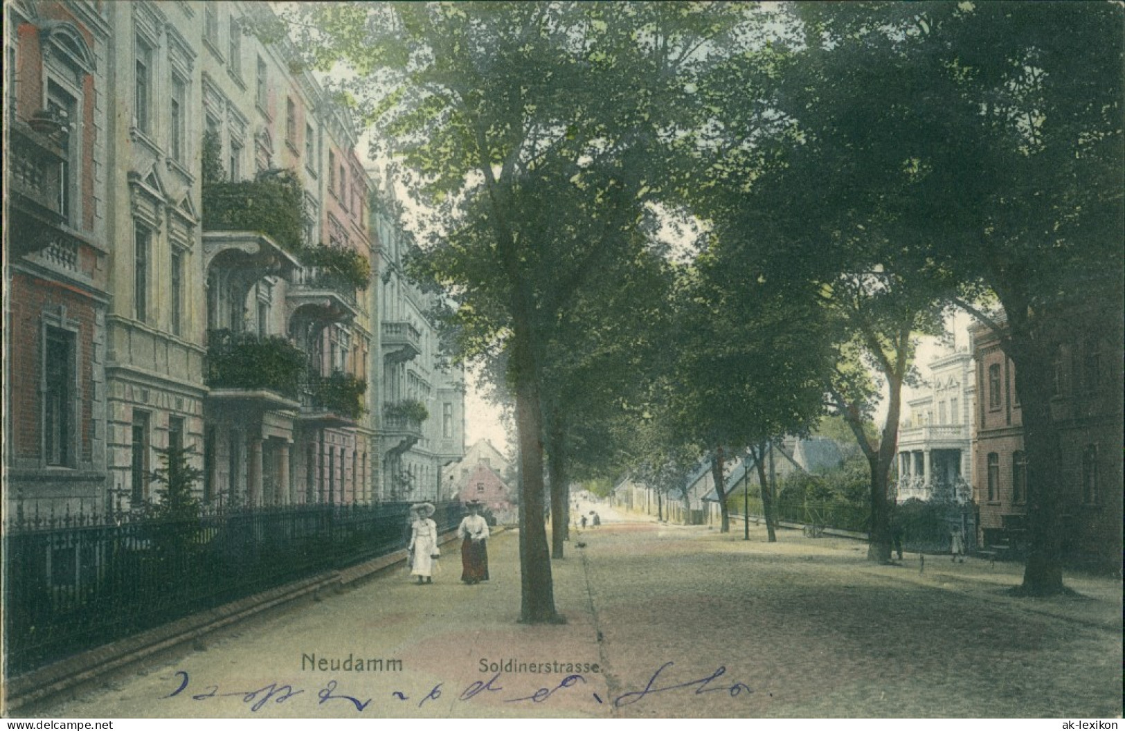Postcard Neudamm (Neumark) Dębno Soldiner Straße Myśliborski (Kr Soldin)  1911 - Pommern