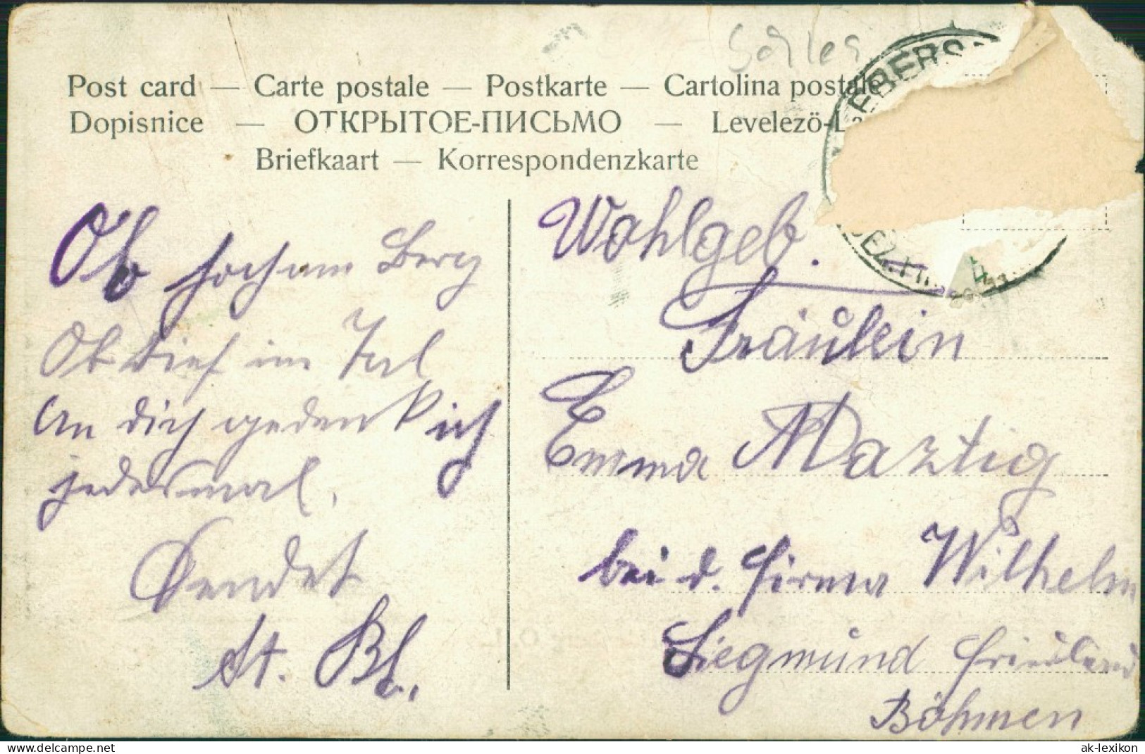 Postcard Seidenberg Zawidów Straßenpartie An Der Stadt 1907  - Schlesien