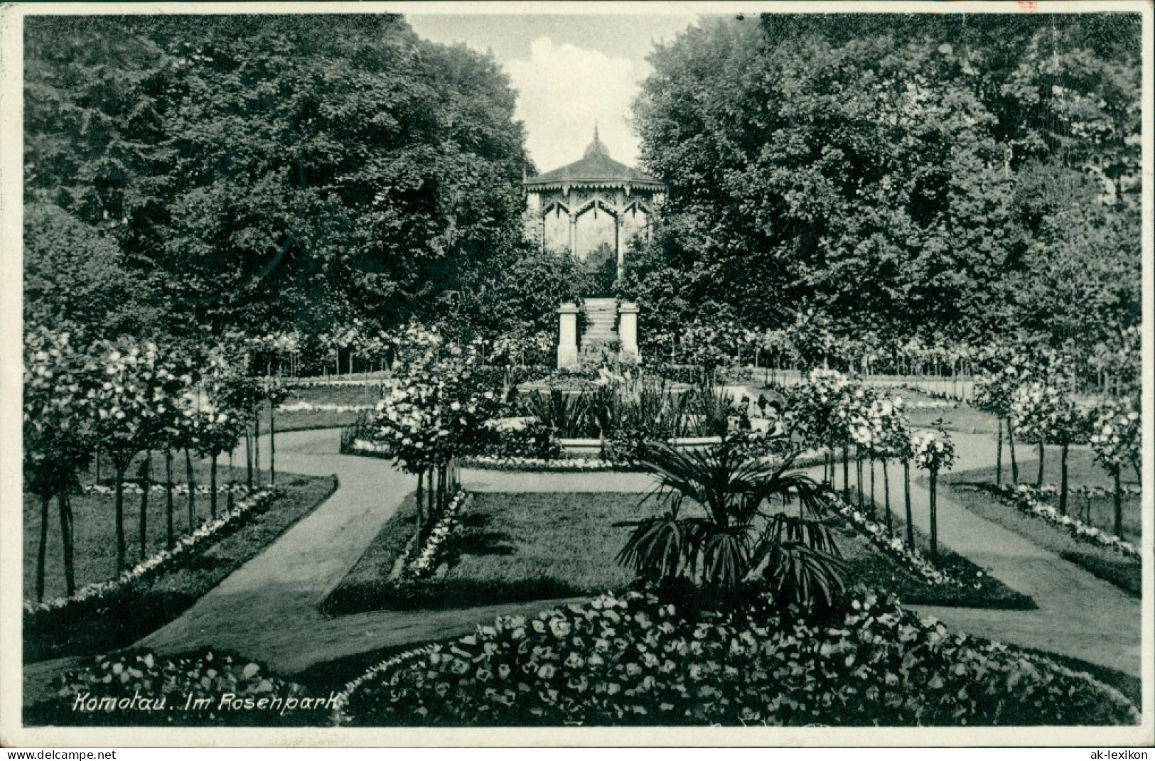 Postcard Komotau Chomutov Im Rosenpark 1938  - Tschechische Republik