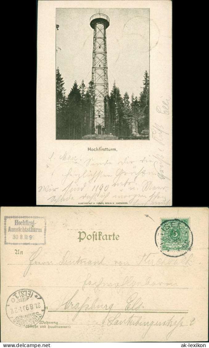 Ansichtskarte Titisee-Neustadt Hochfirstturm 1899  - Titisee-Neustadt