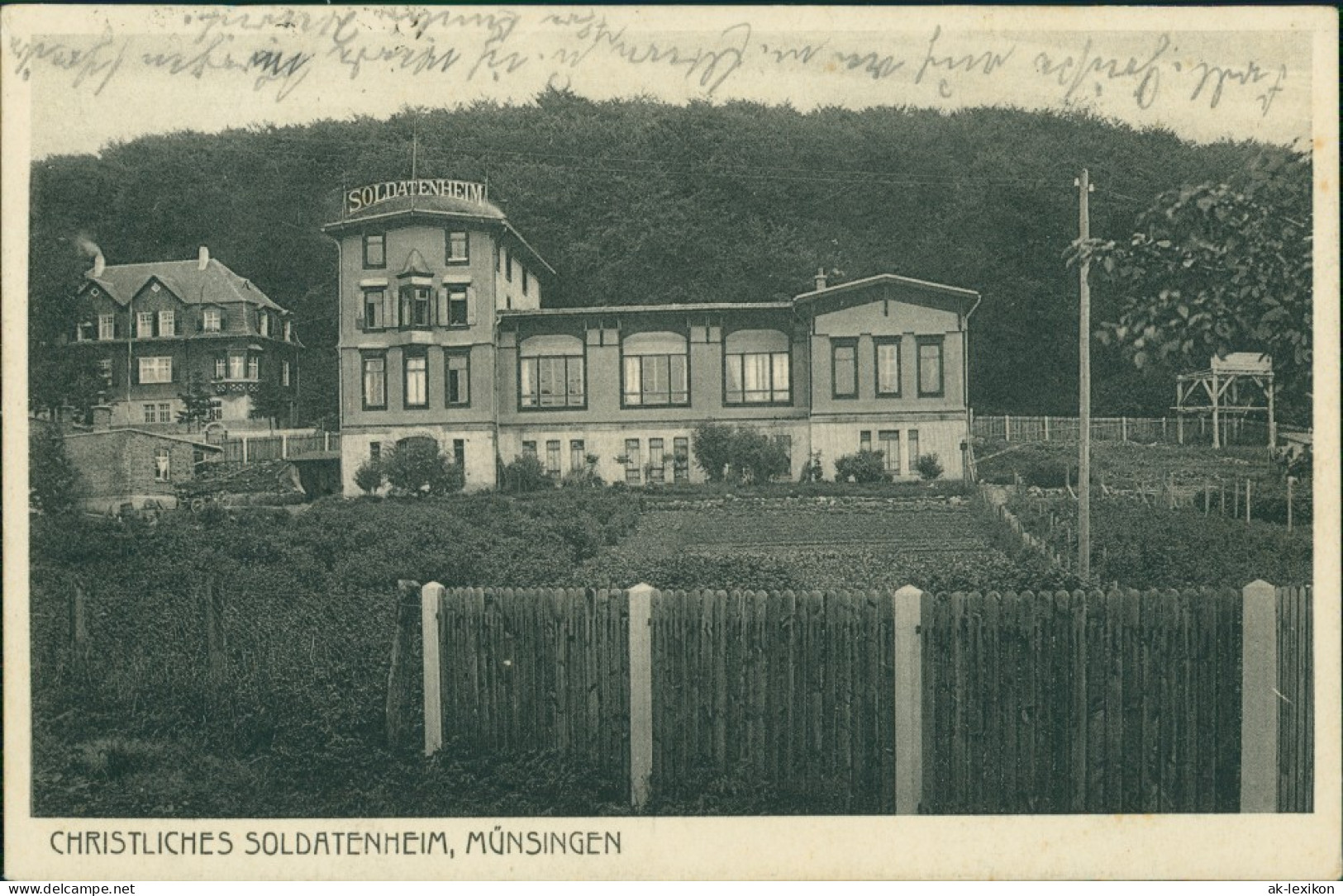 Ansichtskarte Münsingen (Württemberg) Christliches Soldatenheim 1924  - Münsingen