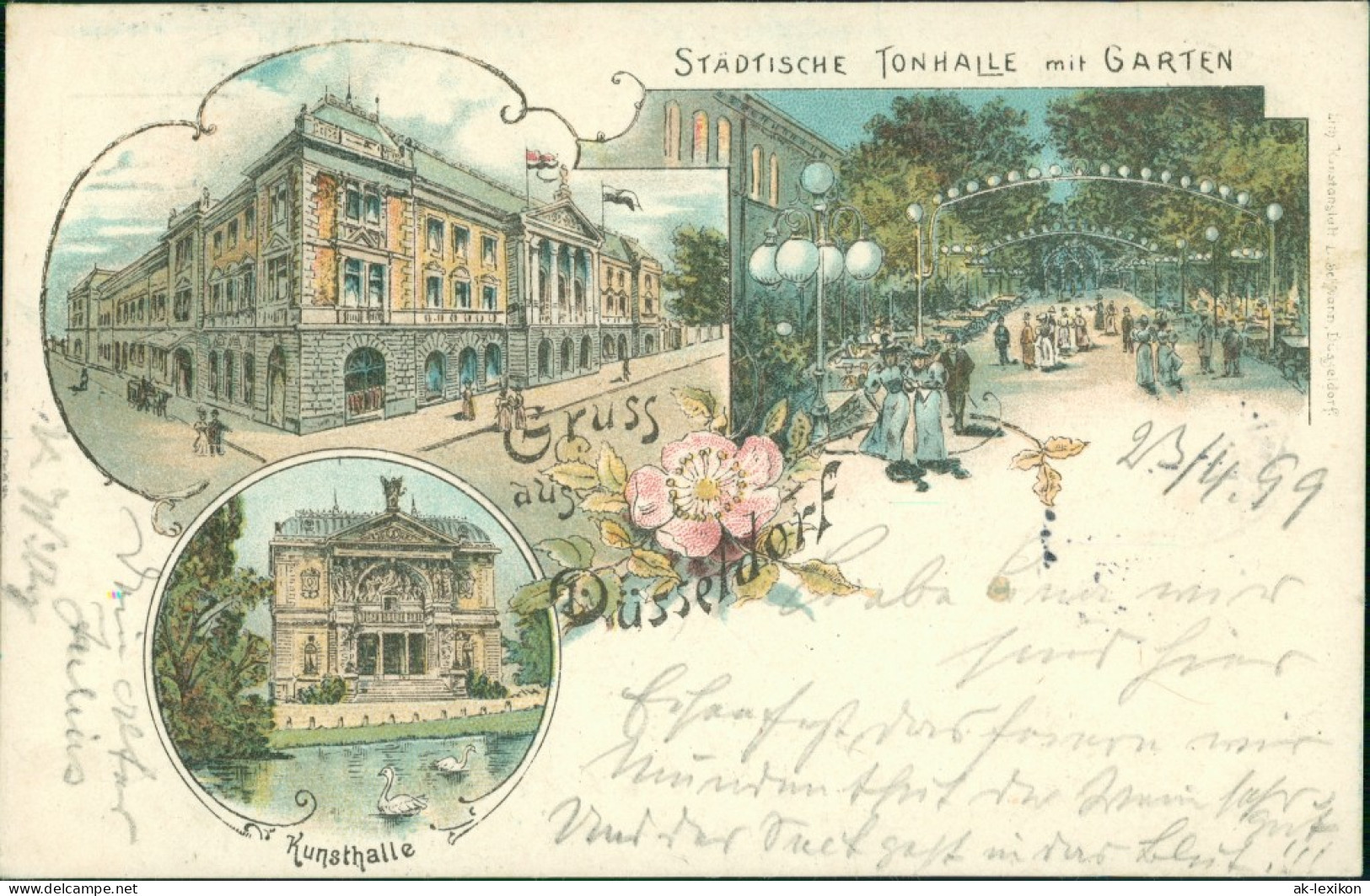 Ansichtskarte Litho AK Düsseldorf Litho AK: Kunsthalle, Tonhalle 1899  - Duesseldorf