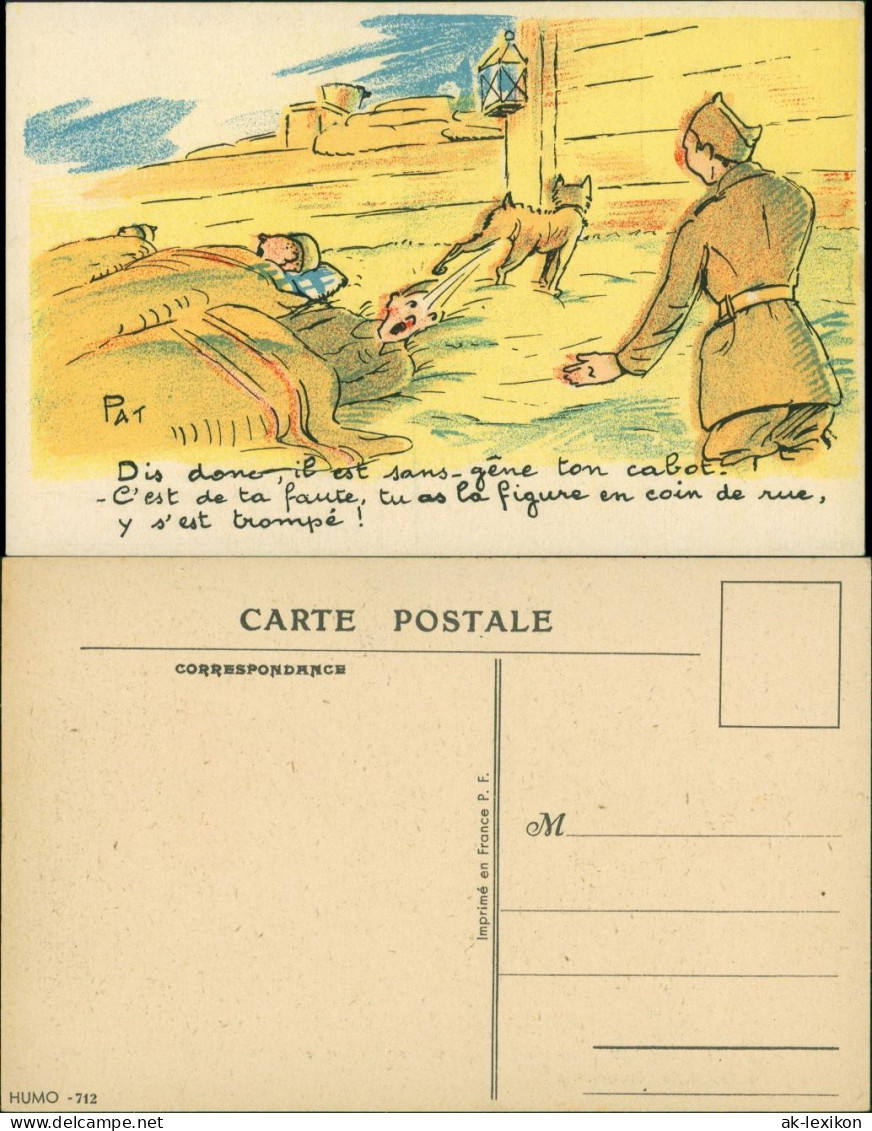 Ansichtskarte  Scherzkarte, Militär - Frankreich 1955  - Humour