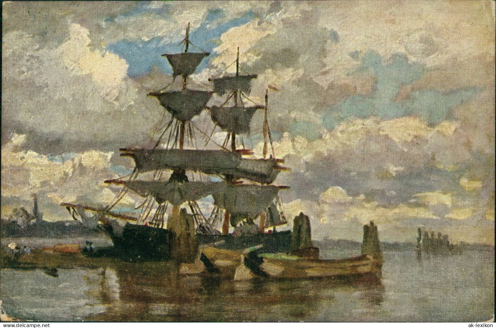 Ansichtskarte  Künstlerkarte: Segelschiff 1912  - Pittura & Quadri