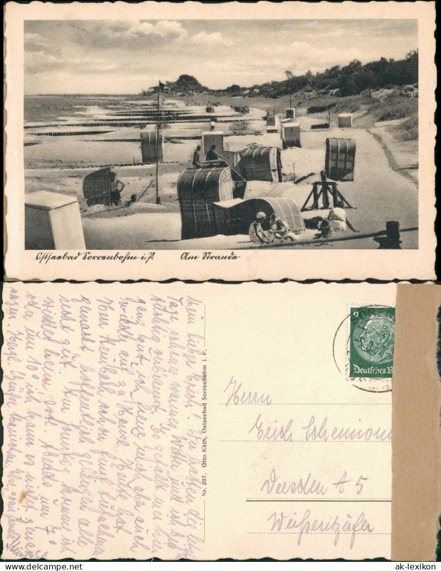 Postcard Sorenbohm Sarbinowo (Mielno) Strandleben 1937 - Pommern