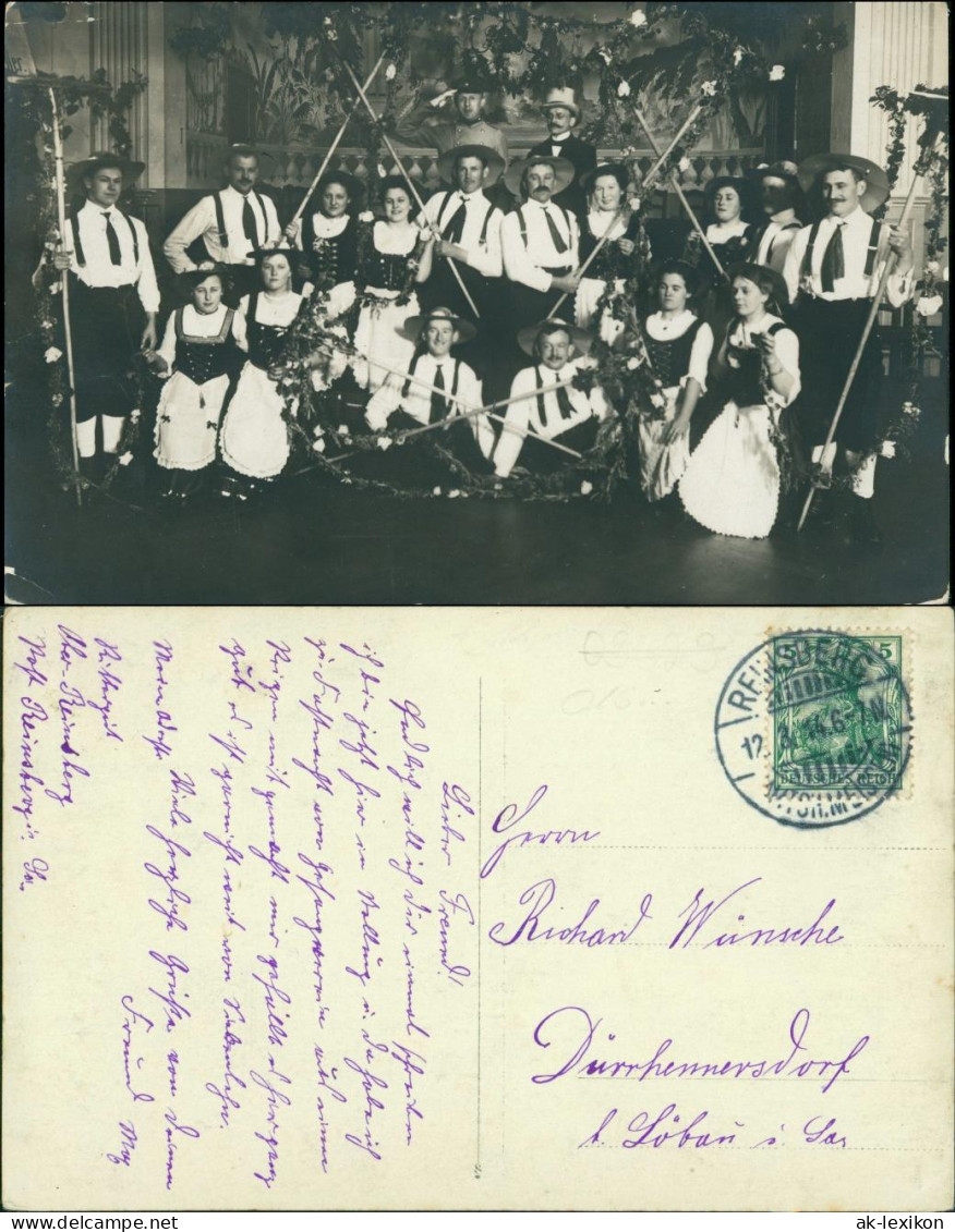 Reinsberg (Sachsen) Trachten, Innen - Rittergut Oberreinsberg 1914 Privatfoto - Reinsberg (Sachsen)