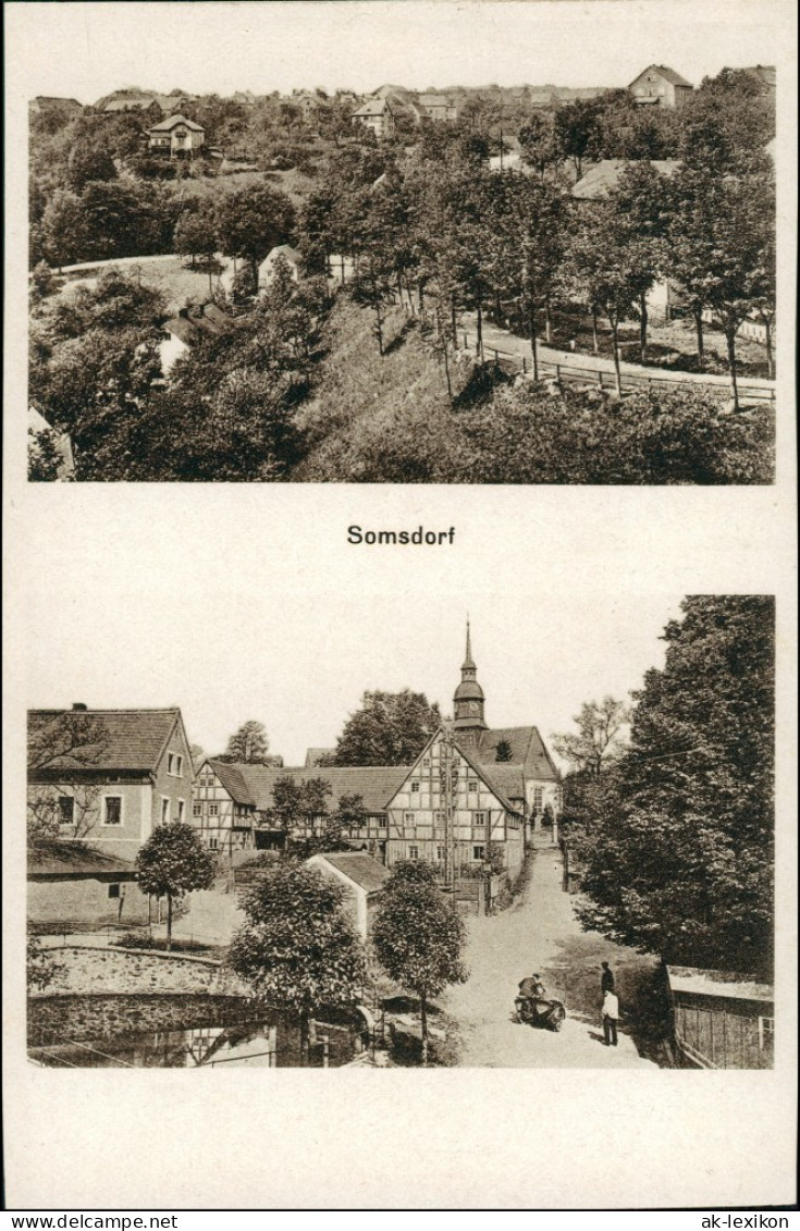 Ansichtskarte Somsdorf-Freital 2 Bild: Straßen 1934 - Freital