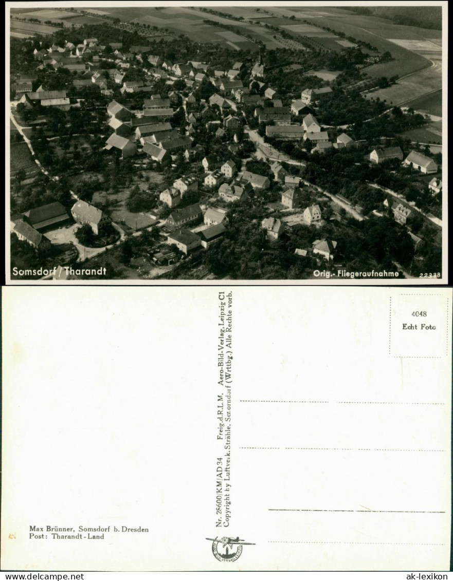 Ansichtskarte Somsdorf-Freital Luftbild 1932 - Freital