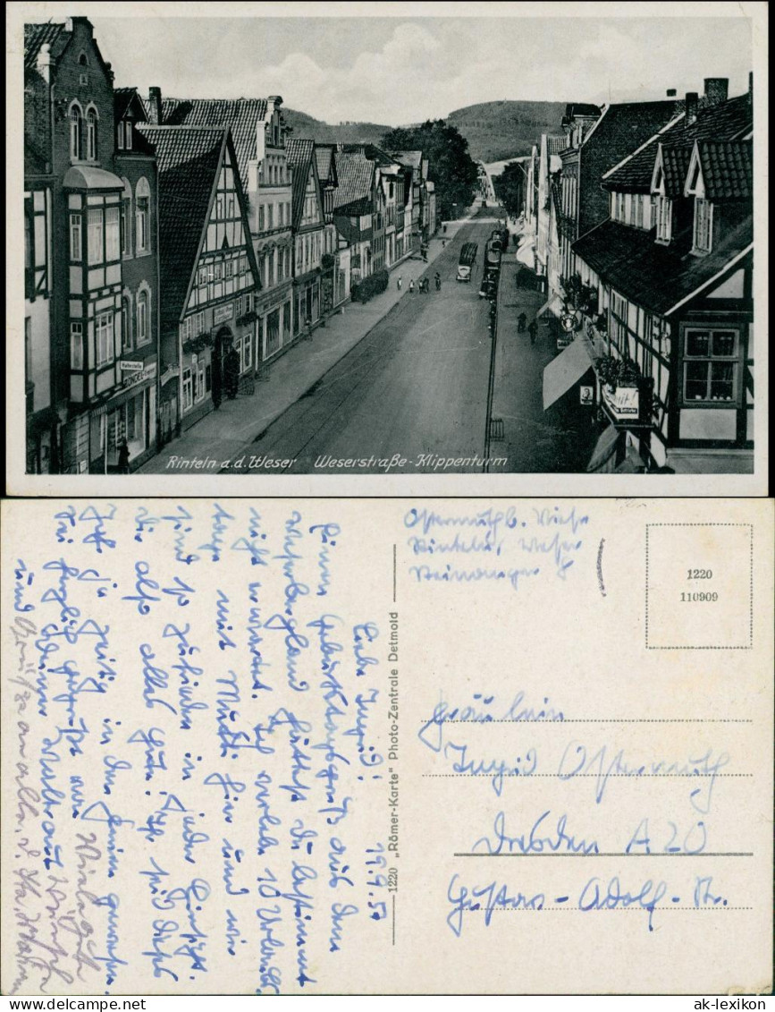 Ansichtskarte Rinteln Weserstraße 1956 - Rinteln