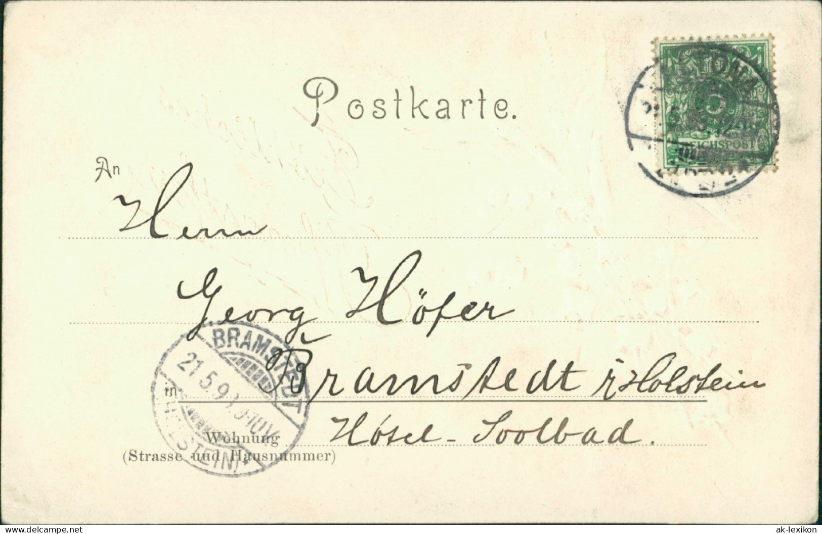  Glückwunsch: Pfingsten, Goldprägekarte Märzenbecher Schwalbe 1898 Prägekarte - Pinksteren