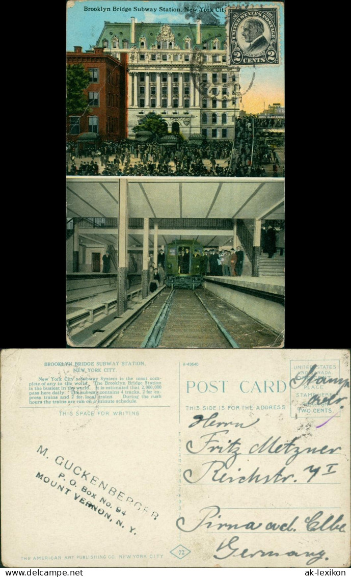 Postcard New York City 2 Bild Subway Station 1911 - Sonstige & Ohne Zuordnung