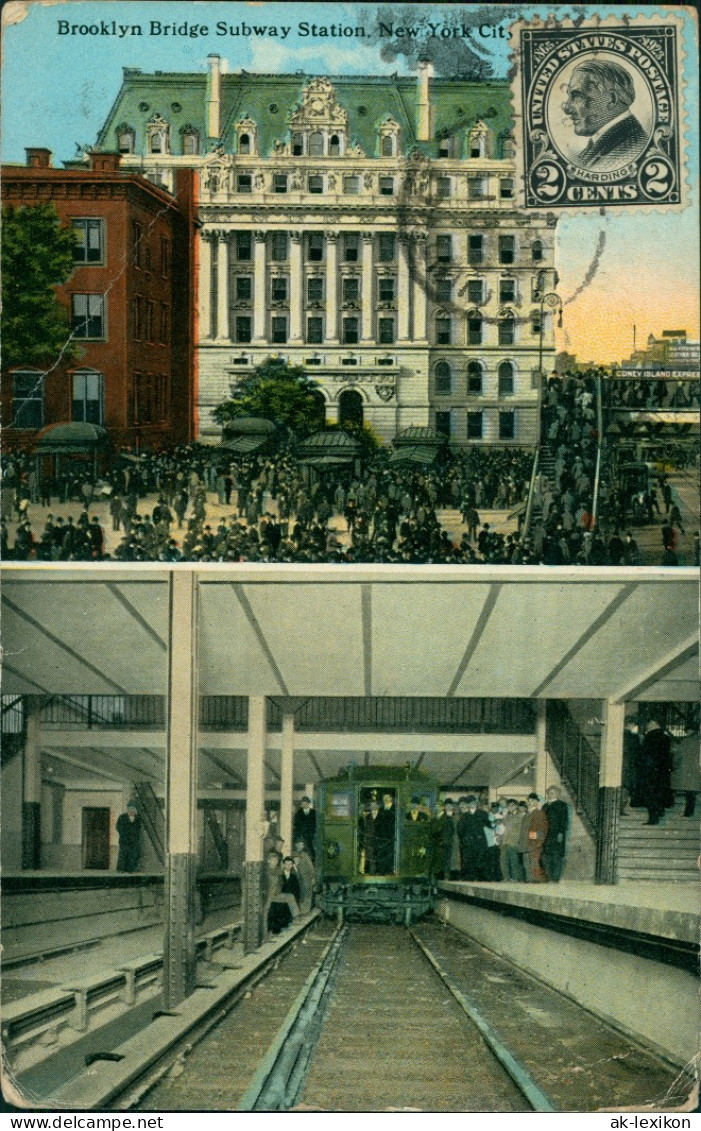 Postcard New York City 2 Bild Subway Station 1911 - Sonstige & Ohne Zuordnung