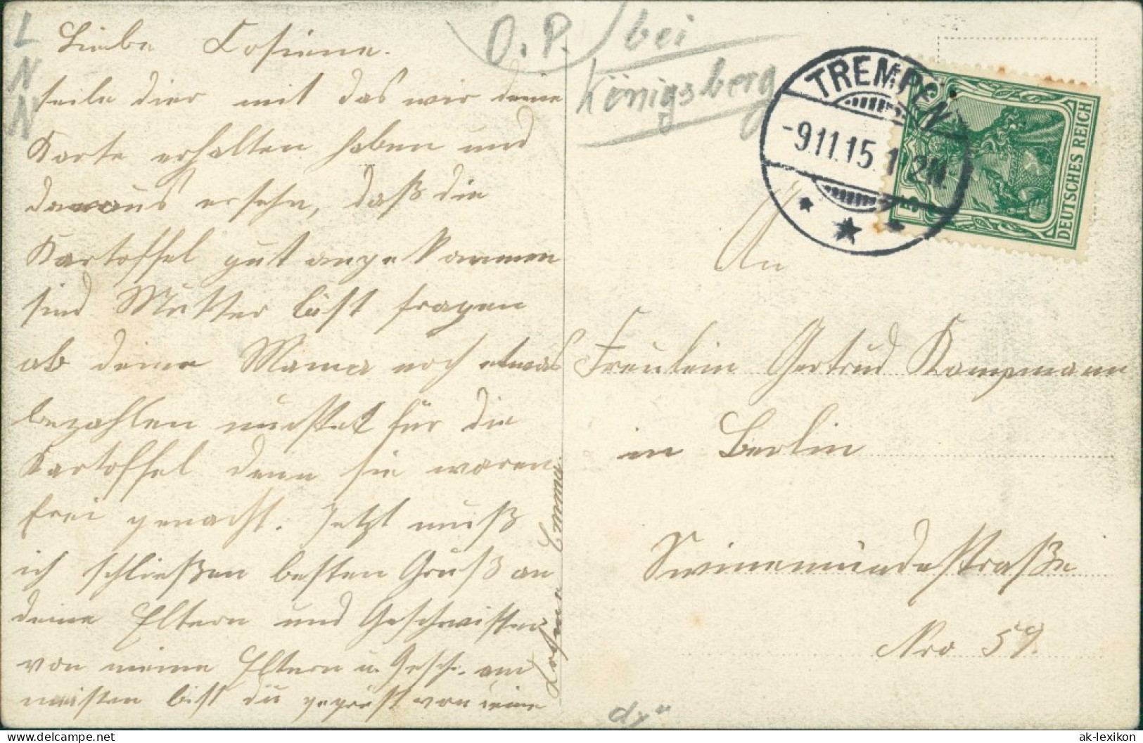 Postcard Trempen Kraupischken Wehlauerstraße Darkehmen Angerapp Ostpreußen 1915 - Ostpreussen