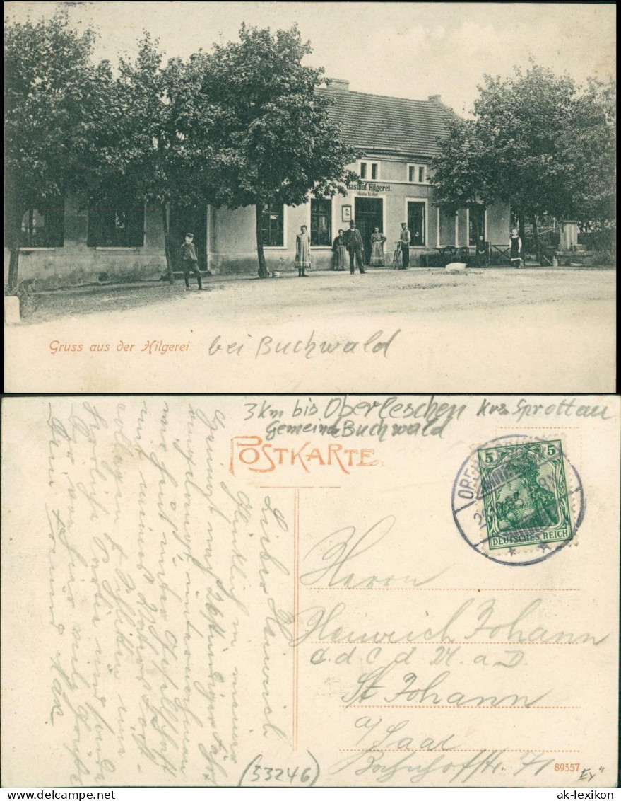 Postcard Hilgerei Ninocin Gaststätte 1905 - Schlesien