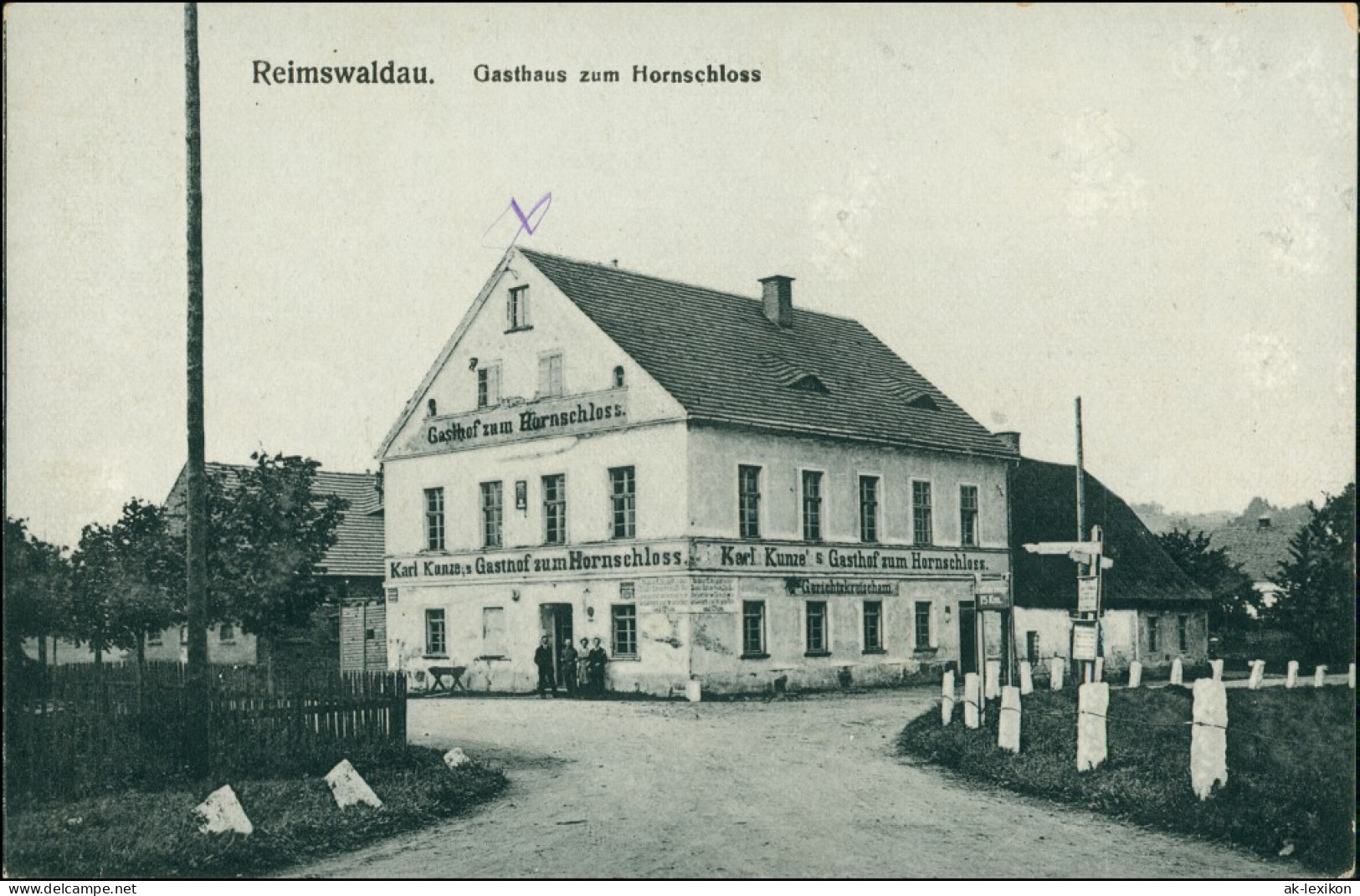 Reimswaldau Rybnica Leśna Gasthaus Zum Hornschloss Kr. Waldenburg 1915 - Schlesien