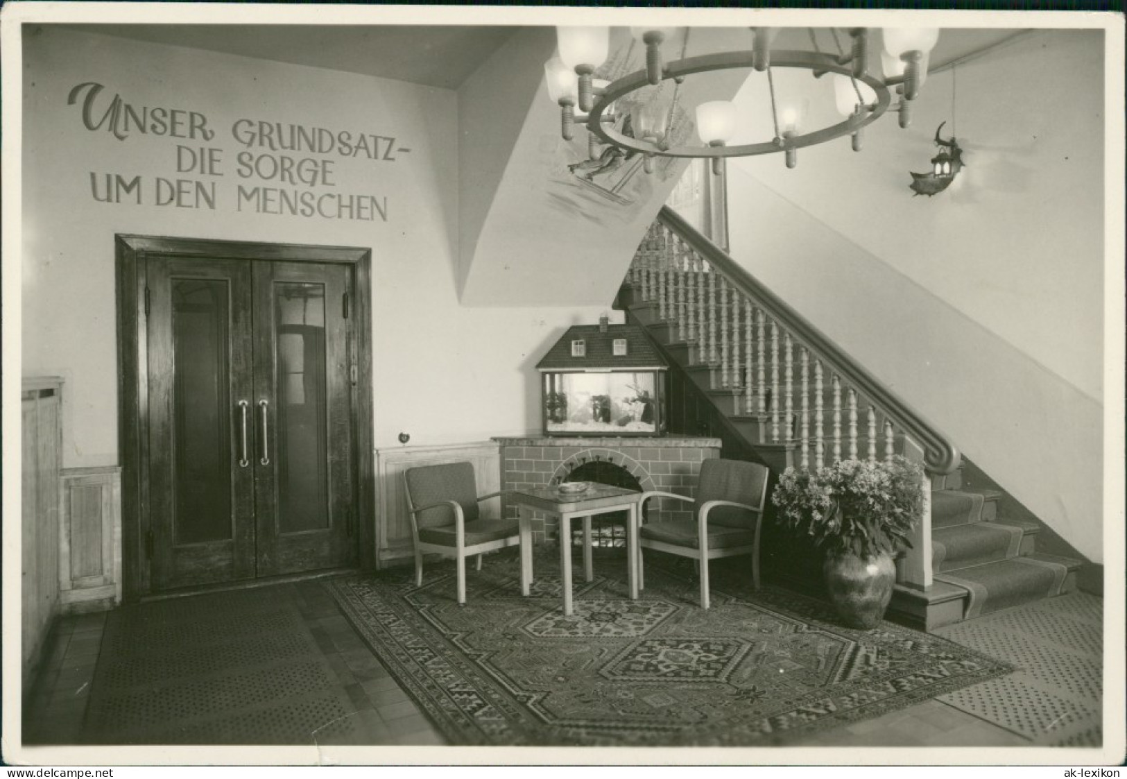 Ansichtskarte Oberwiesenthal Kurhaus - Eingangshalle 1955 - Oberwiesenthal