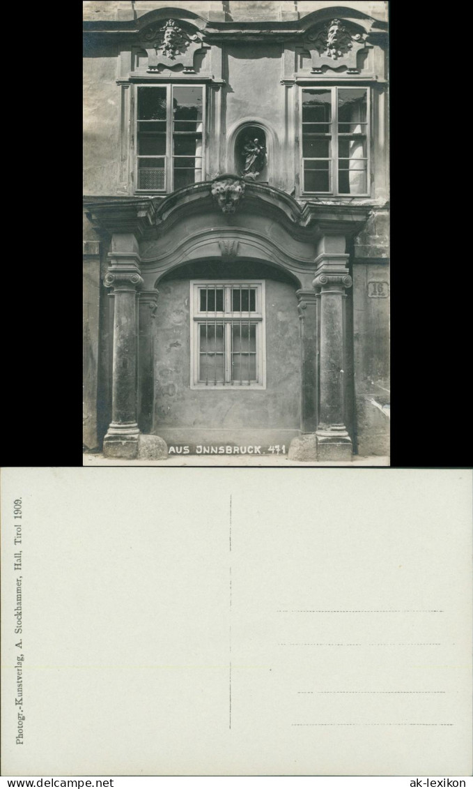 Ansichtskarte Innsbruck Hauseingang, Stuck - Fassade 1909 - Innsbruck