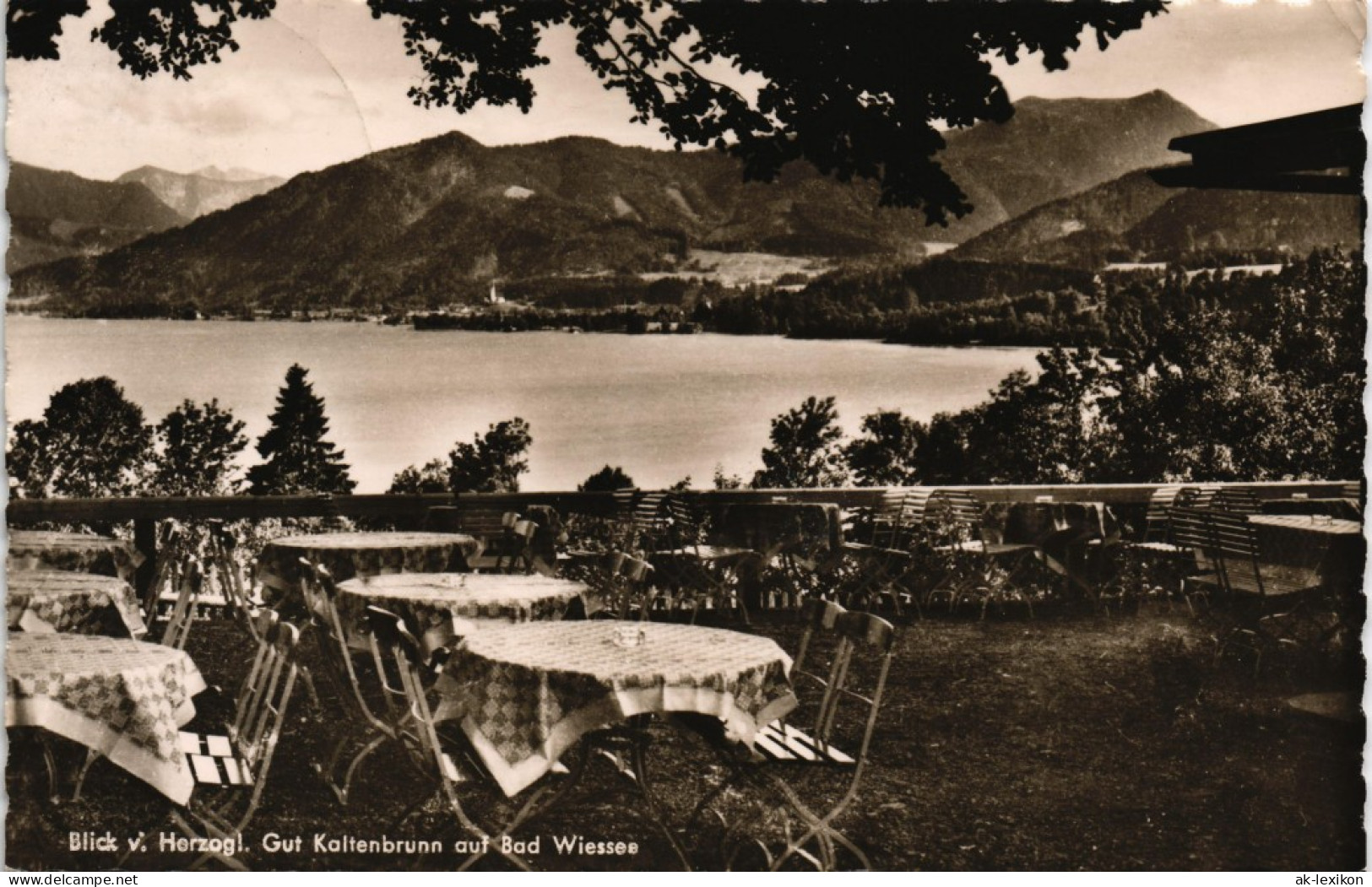Ansichtskarte Bad Wiessee Restaurant-Café Herzogl. Gut Kaltenbrunn 1957 - Bad Wiessee