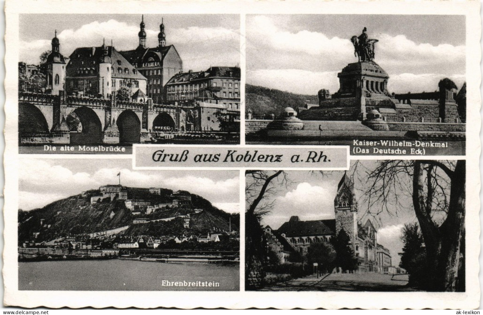 Koblenz Mehrbild-AK Mit Mosel-Brücke, Ehrenbreitstein, Deutsches Eck 1958 - Koblenz