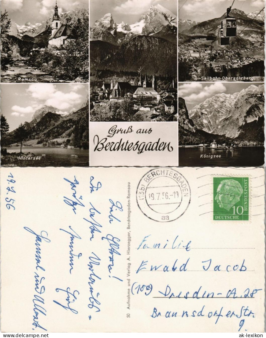 Berchtesgaden Mehrbild-AK Umland- Seibahn Obersalzberg Uvm. 1956 - Berchtesgaden