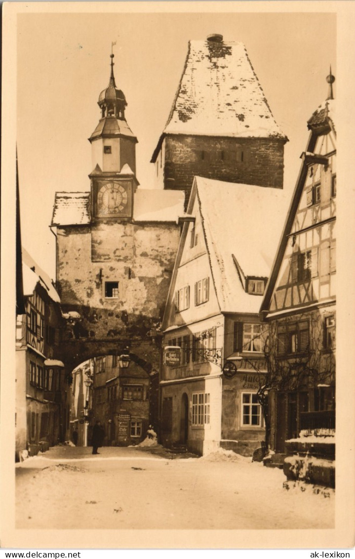 Ansichtskarte Rothenburg Ob Der Tauber Strassen Partie Am Markusturm 1930 - Rothenburg O. D. Tauber