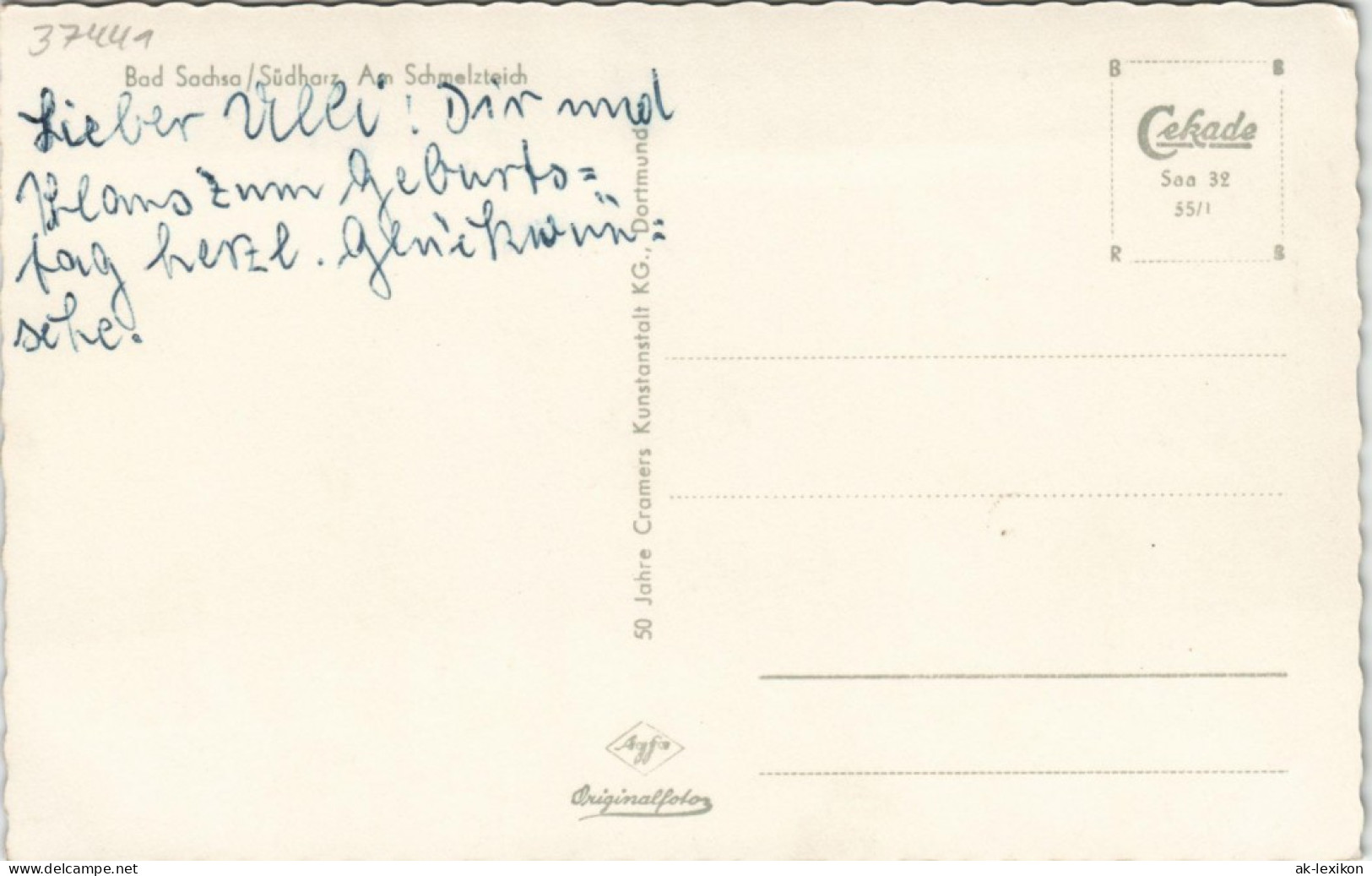 Ansichtskarte Bad Sachsa Partie Am Schmelzteich 1955 - Bad Sachsa