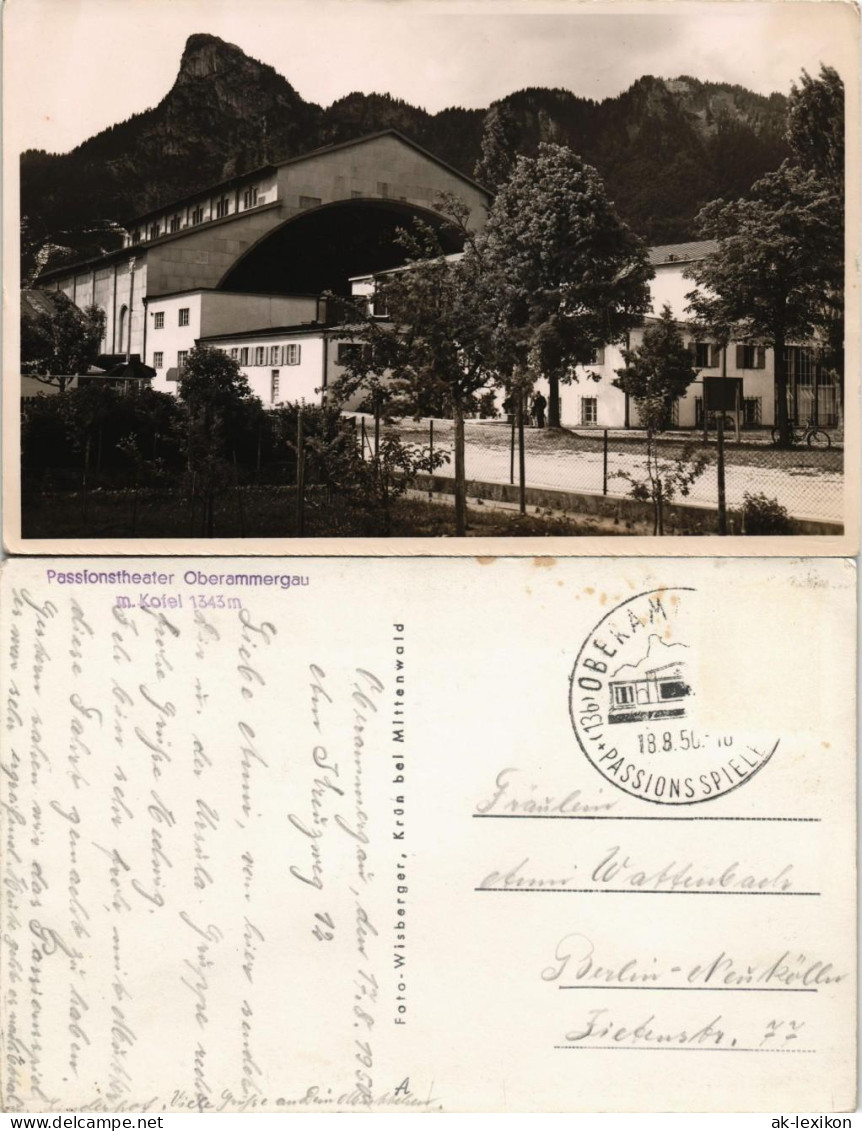 Ansichtskarte Oberammergau Partie Am Passionstheater Passionsspielhaus 1950 - Oberammergau