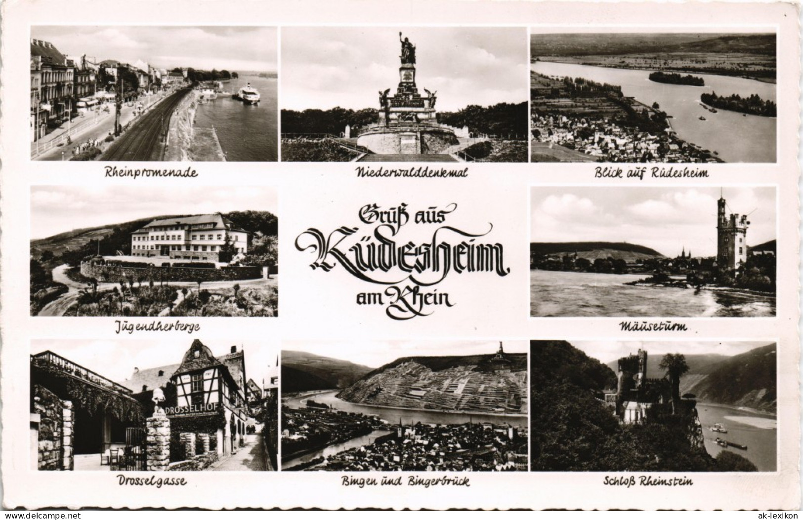 Rüdesheim (Rhein) Gruss-Aus-Mehrbild-AK Mit 8 Foto-Ansichten 1960 - Rüdesheim A. Rh.