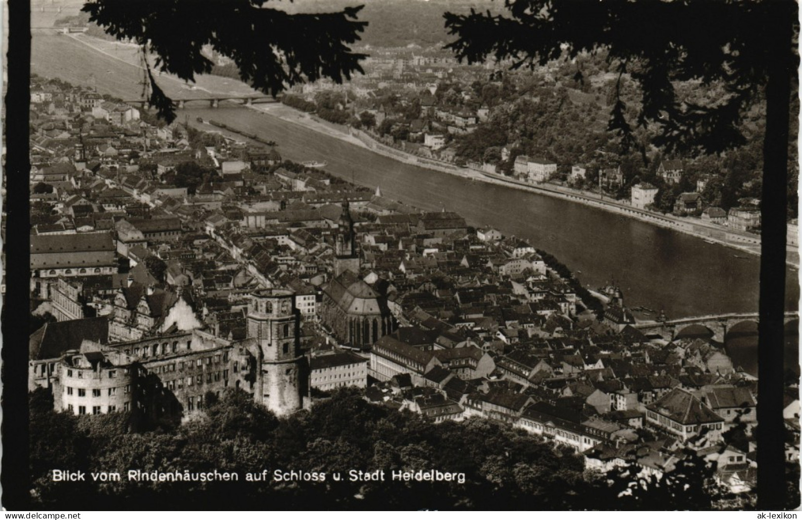 Ansichtskarte Heidelberg Blick Rindenhäuschen Auf Schloss U. Stadt 1966 - Heidelberg