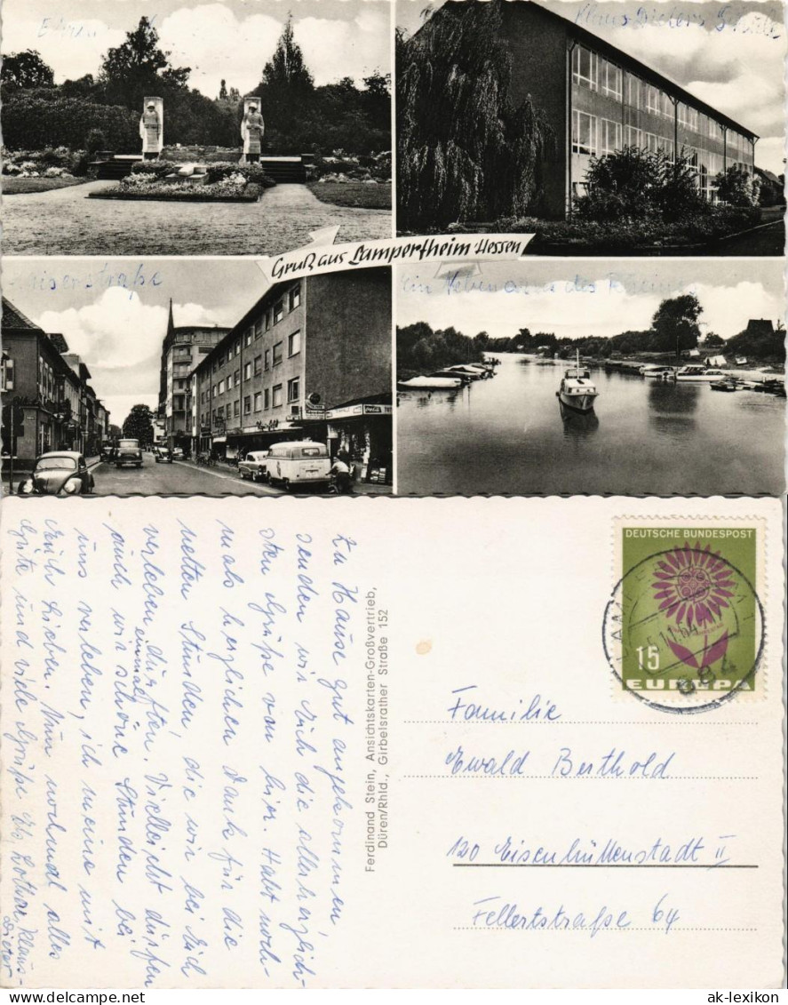 Lampertheim Mehrbildkarte Mit 4 Foto-Ansichten Straßen, Gebäude Uvm. 1964 - Lampertheim