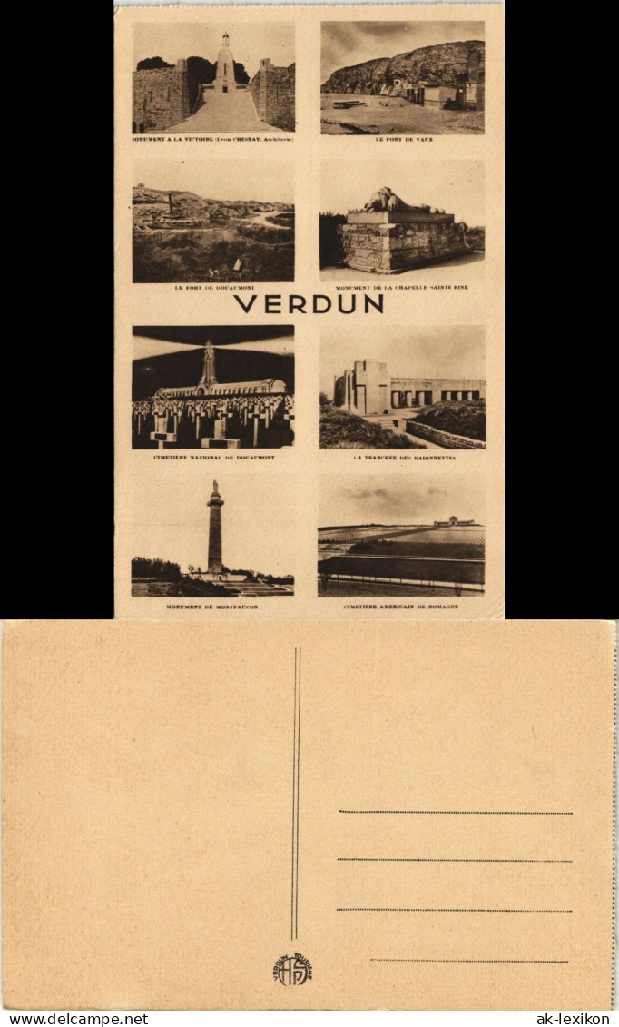 Verdun Mehrbild-AK Umland-Ansichten Stätten D. 1. Weltkrieges 1920 - Autres & Non Classés