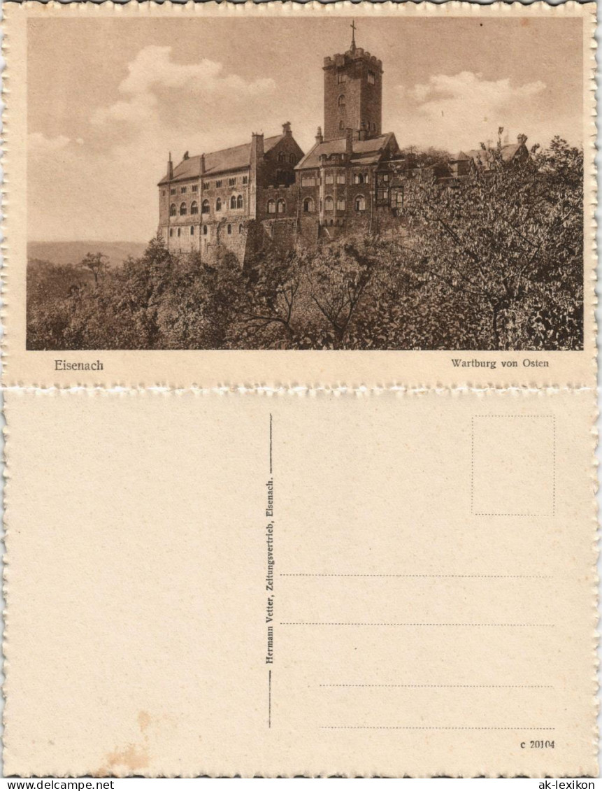 Ansichtskarte Eisenach Wartburg Von Osten Castle View 1925 - Eisenach