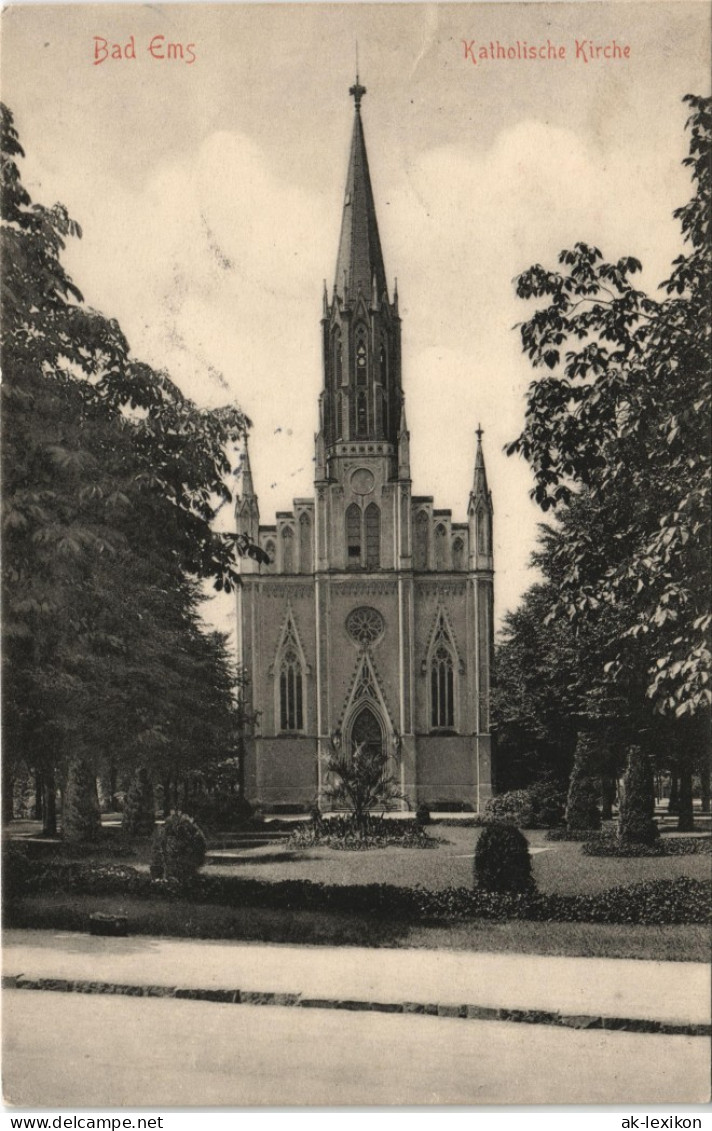 Ansichtskarte Bad Ems Partie A.d. Katholische Kirche 1906 - Bad Ems