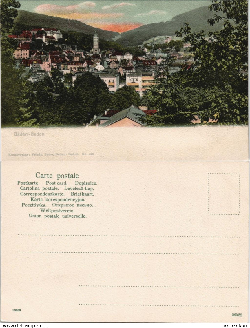 Ansichtskarte Baden-Baden Totale 1907 - Baden-Baden