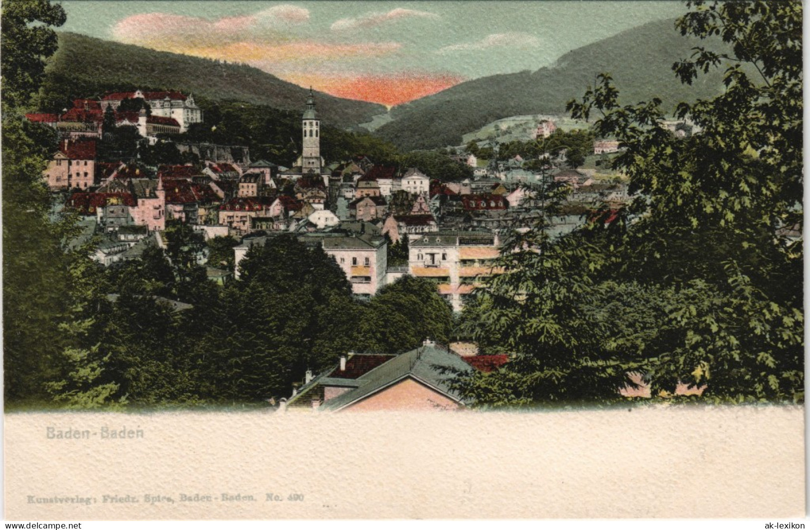 Ansichtskarte Baden-Baden Totale 1907 - Baden-Baden