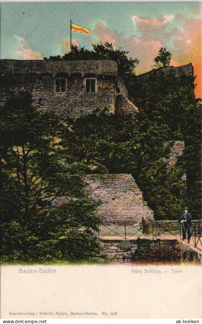 Ansichtskarte Baden-Baden Altes Schloß - Mann 1905 - Baden-Baden